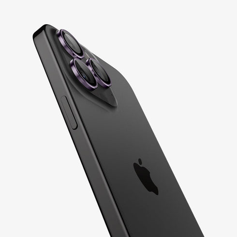 AGL07163 - iPhone 15 Pro / 15 Pro Max Optik Pro Lens Protector in natural titanium showing the device